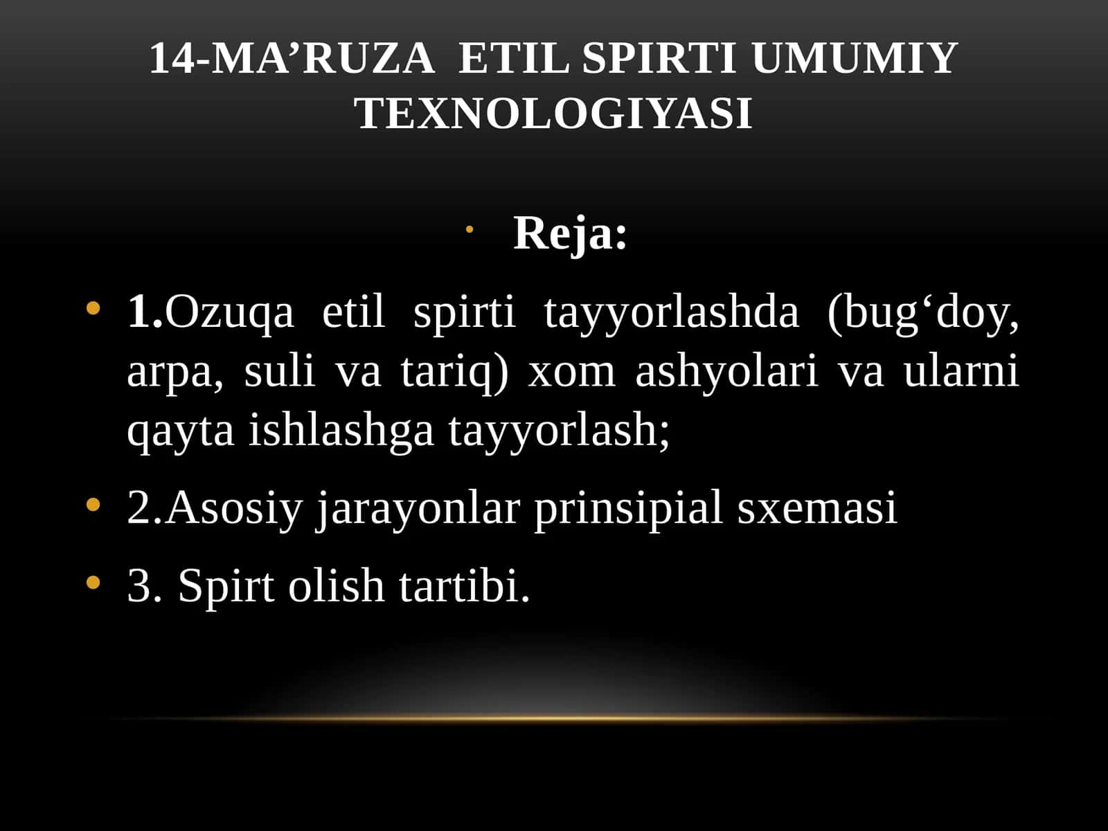 14-MA’RUZAETIL SPIRTI UMUMIY TEXNOLOGIYASI 1