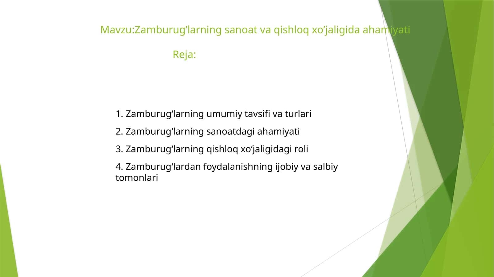 Zamburug’larning sanoat va qishloq xo’jaligida ahamiyati 1