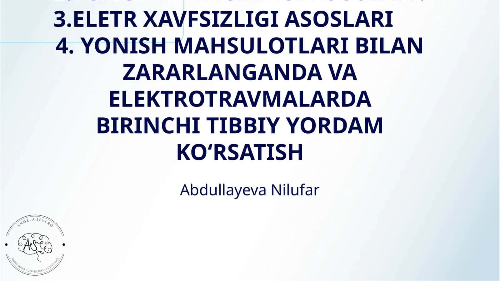 TIBBIY MUASSASALARDA MEHNAT MUHOFAZASI VA TEXNIKA XAVFSIZLIGI BOʻYICHA DAVLAT QONUNLARI 1
