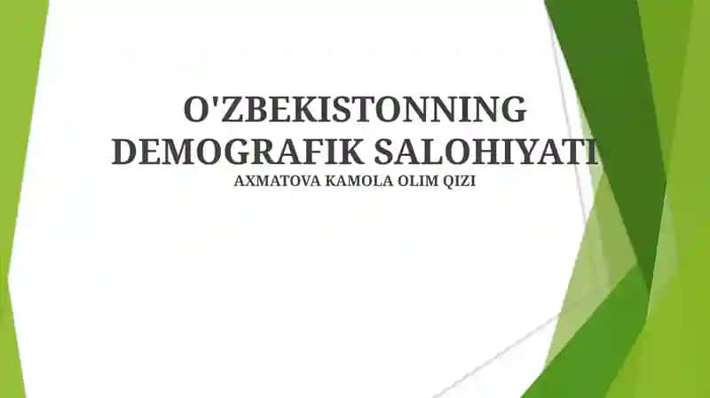 O'zbekistonning Demografik Salohiyati