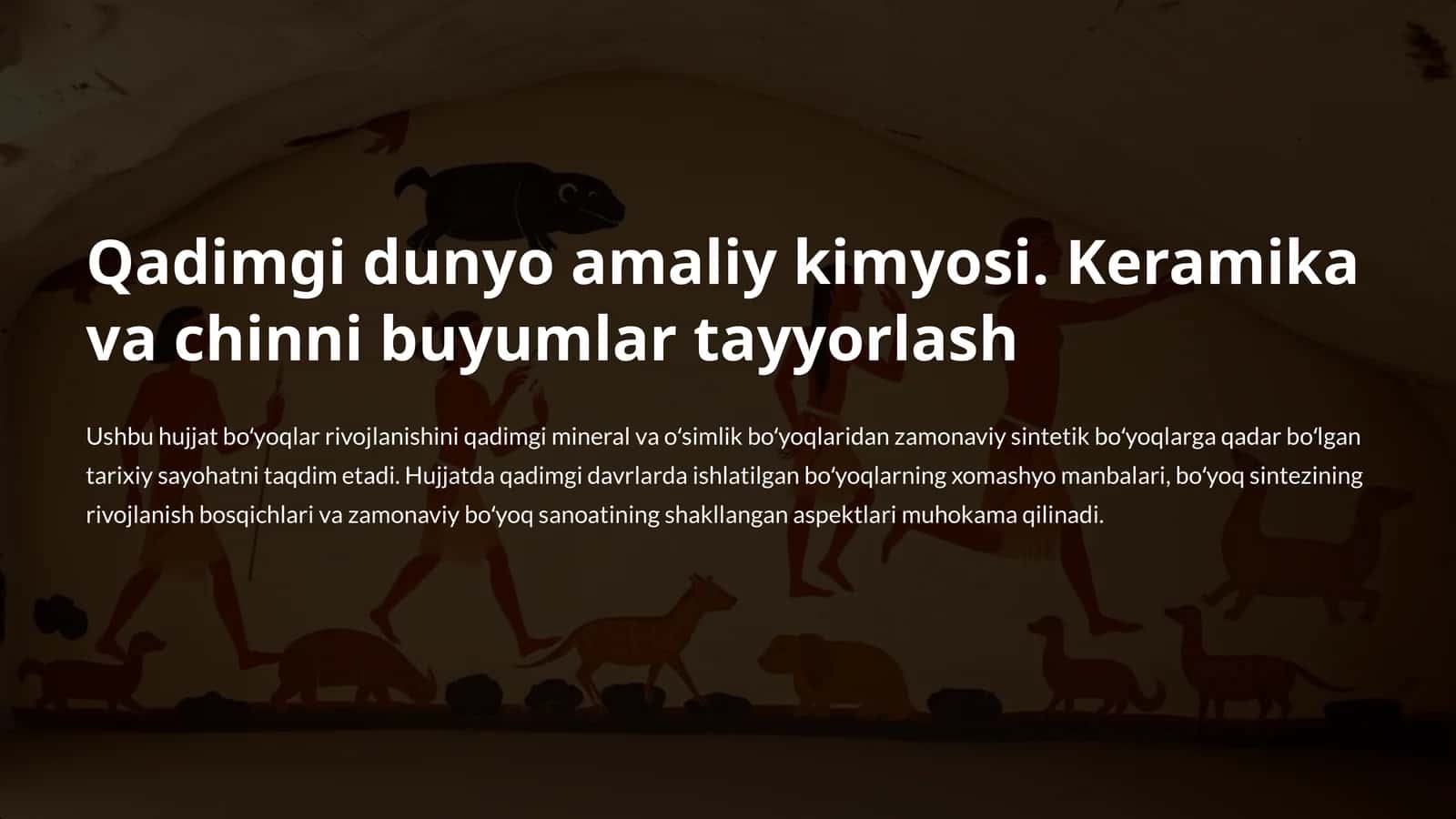 Qadimgi mineral va oʻsimlik boʻyoqlari 1