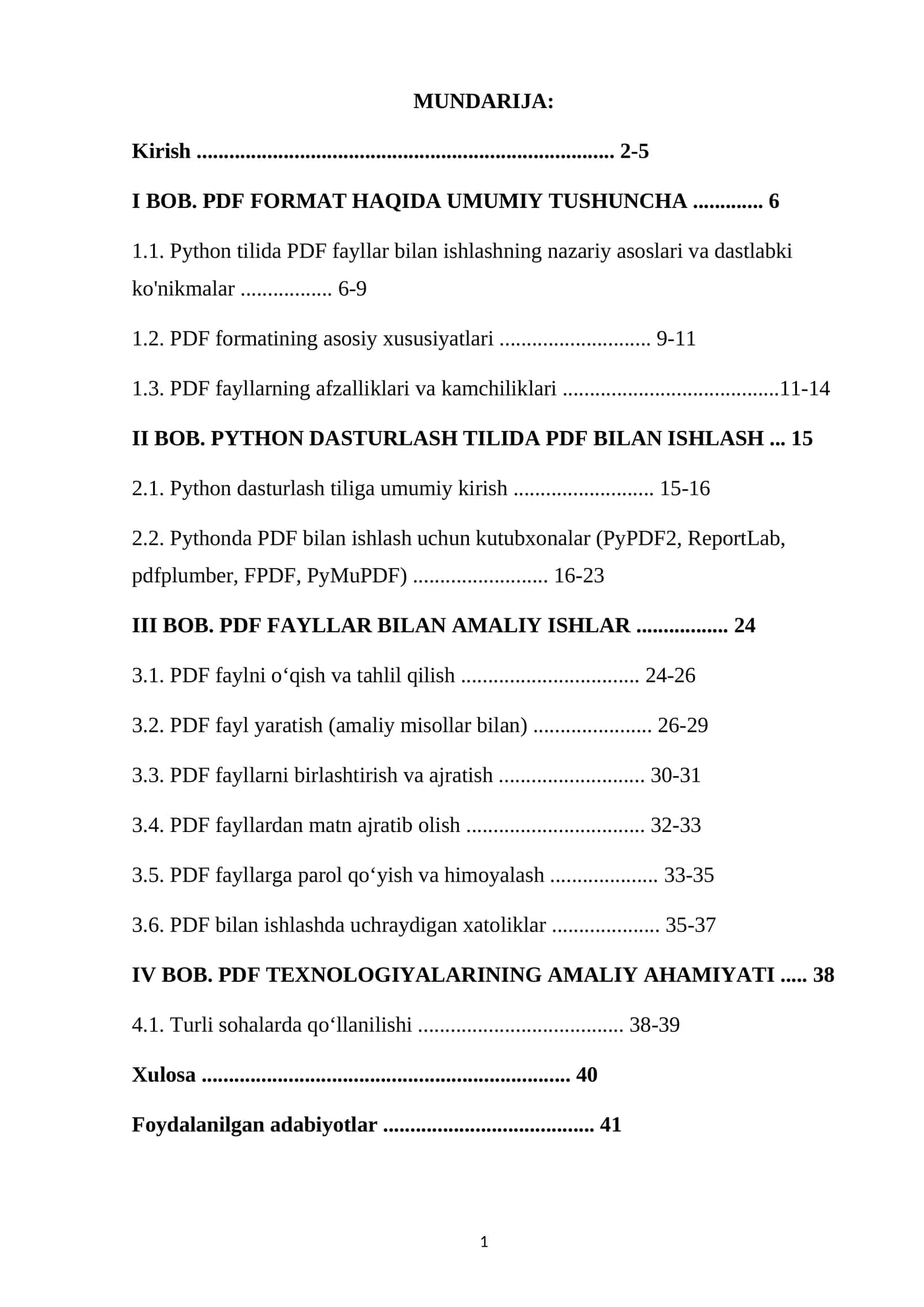 PYTHON DASTURLASH TILIDA PDF BILAN ISHLASH 1