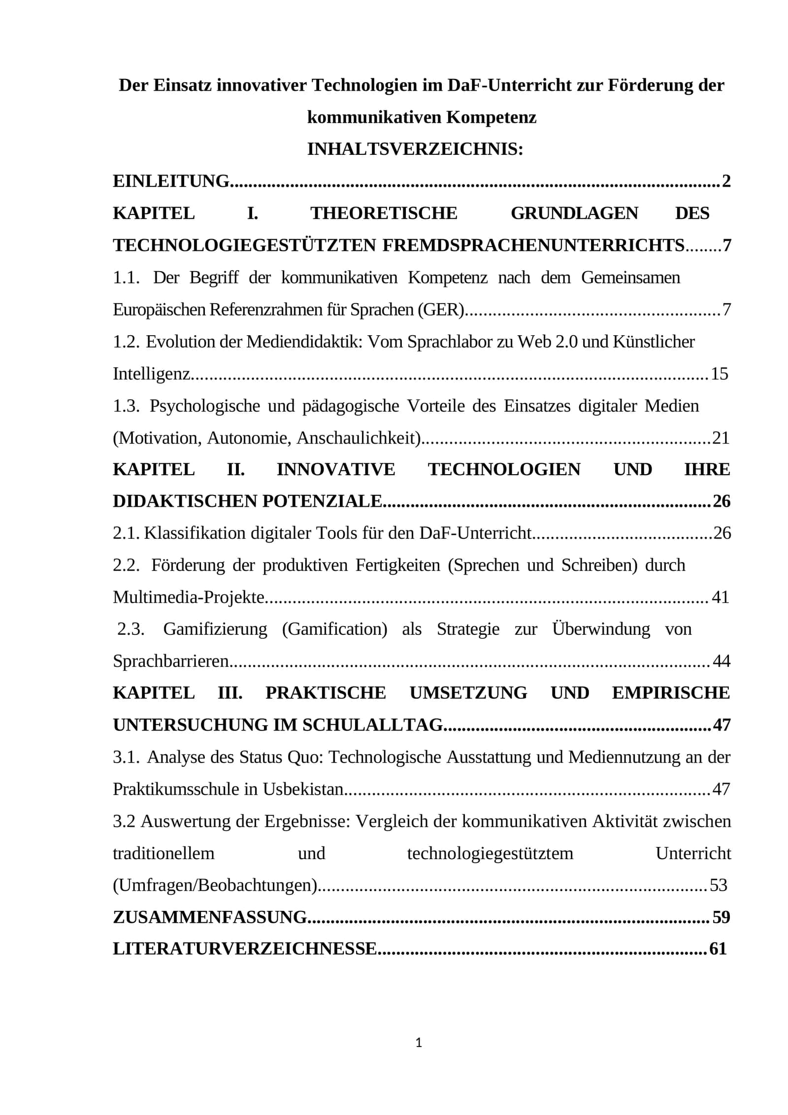 Der Einsatz innovativer Technologien im DaF-Unterricht zur Förderung der kommunikativen Kompetenz 1