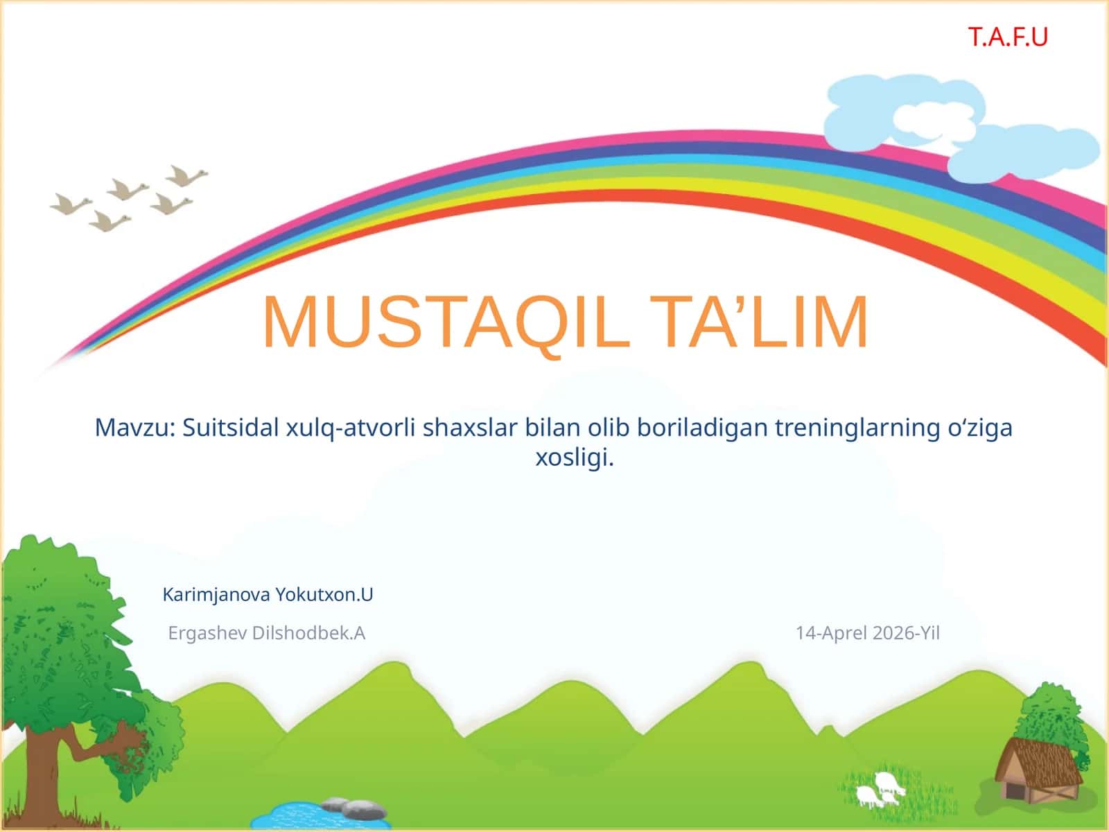 Suitsidal xulq-atvorli shaxslar bilan olib boriladigan treninglarning oʻziga xosligi 1