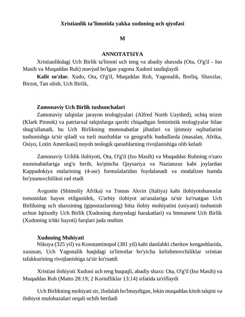 Xristianlik ta’limotida yakka xudoning uch qiyofasi 1
