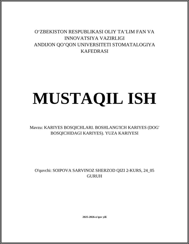 Kariesning ta’rifi va bosqichlari 1