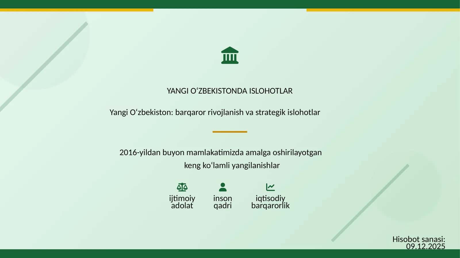 Yangi O‘zbekiston: barqaror rivojlanish va strategik islohotlar 1