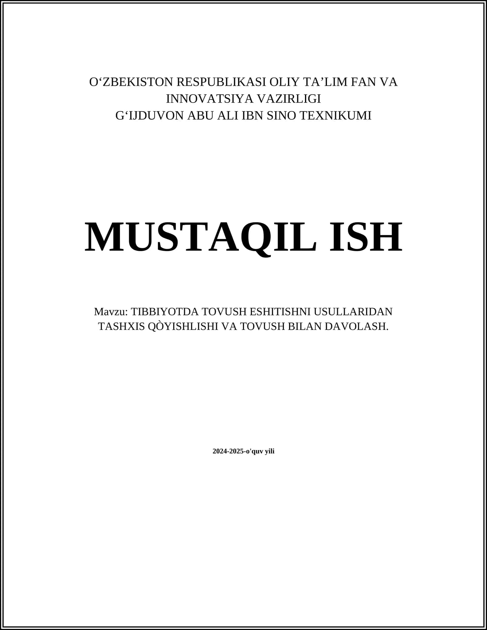 Tibbiyotda tovush bilan terapiya usullari 1