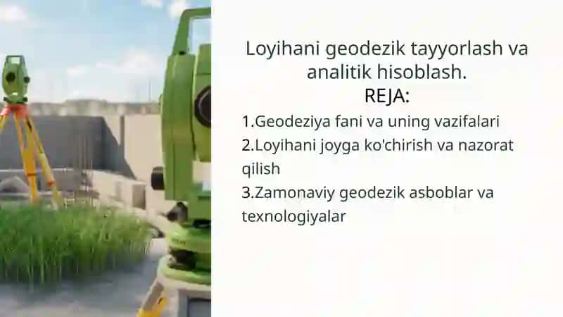 Geodeziya va Muhandislik Geodeziyasi