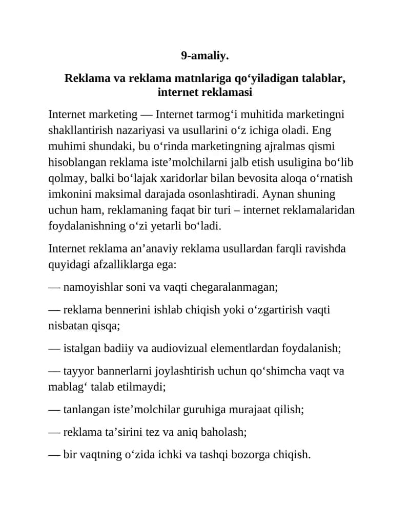 Internet marketing 1