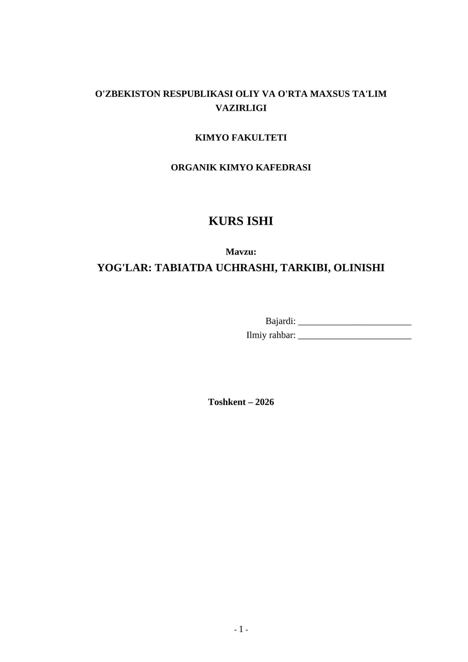 YOG'LAR: TABIATDA UCHRASHI, TARKIBI, OLINISHI 1