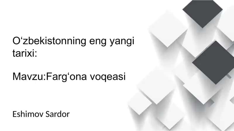 Oʻzbekistonning eng yangi tarixi 1