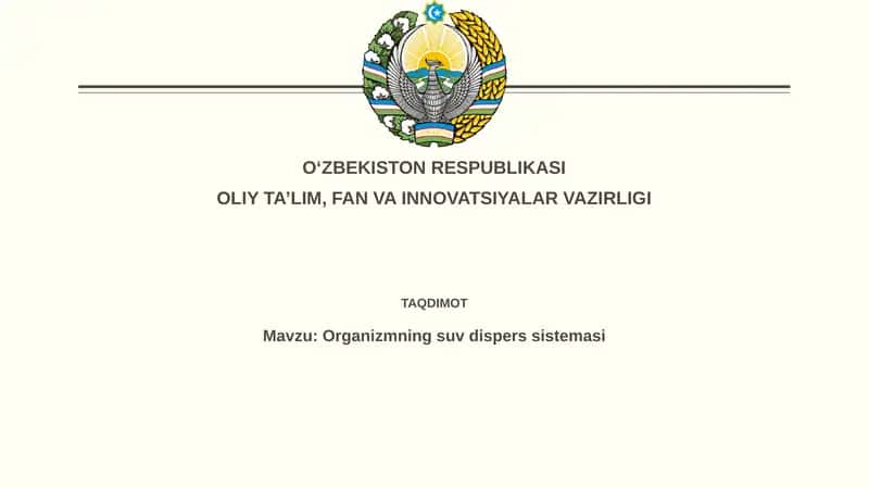 Organizmningsuvdisperssistemasi 1