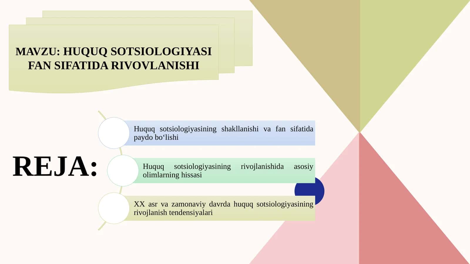 HUQUQ SOTSIOLOGIYASI FAN SIFATIDA RIVOVLANISHI 1