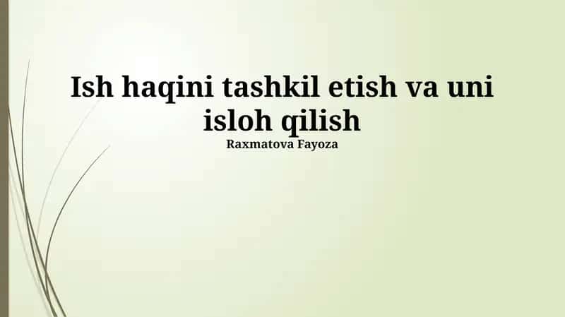 Huquqiy Tizimni Isloh Qilish 1