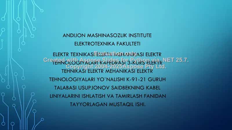 Kabel liniya trassasini aniqlash 1