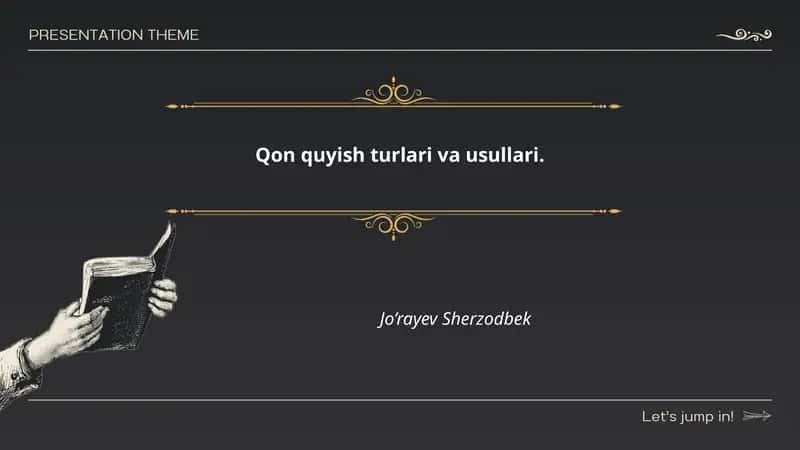 Qon quyish turlari va usullari 1