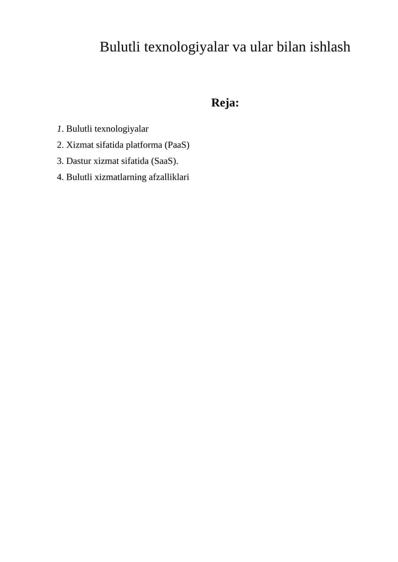 Bulutli texnologiyalar 1