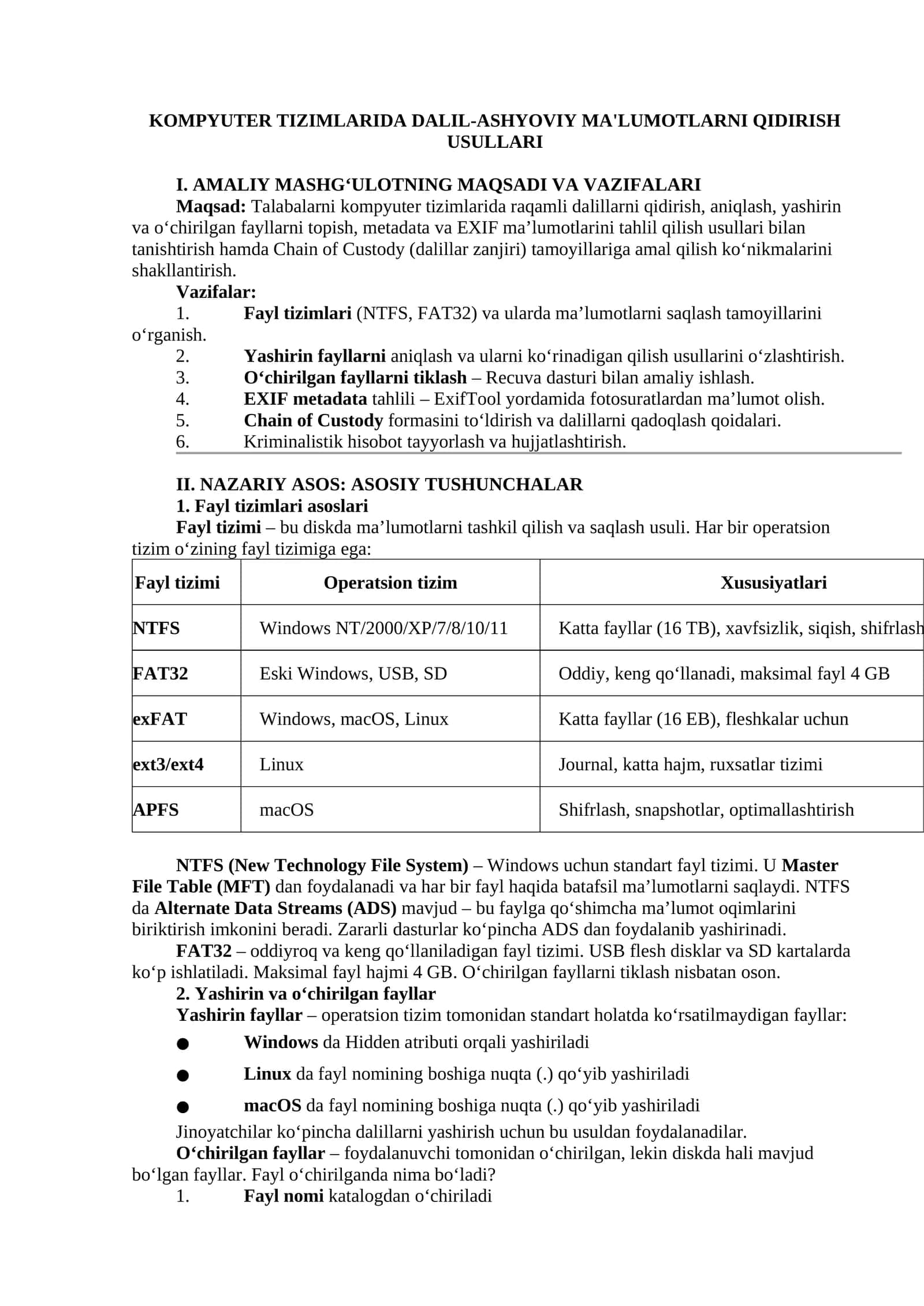 KOMPYUTER TIZIMLARIDA DALIL-ASHYOVIY MA'LUMOTLARNI QIDIRISH USULLARI 1