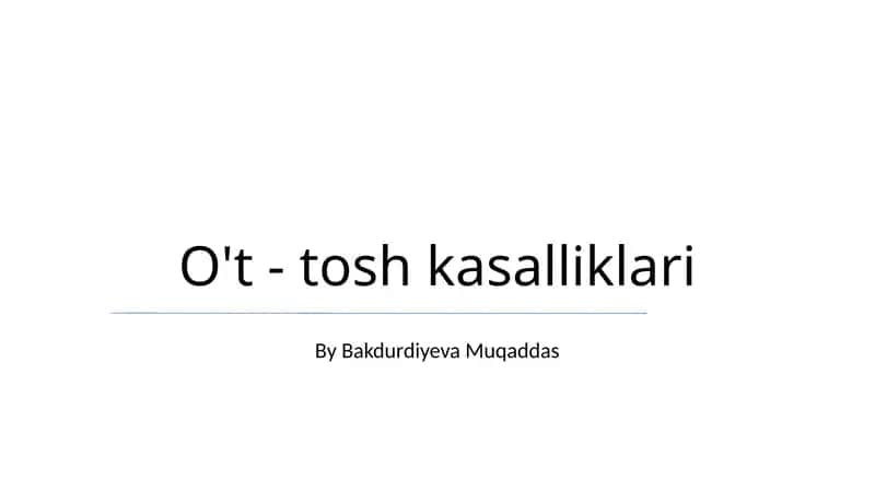 O't - tosh kasalliklari 1