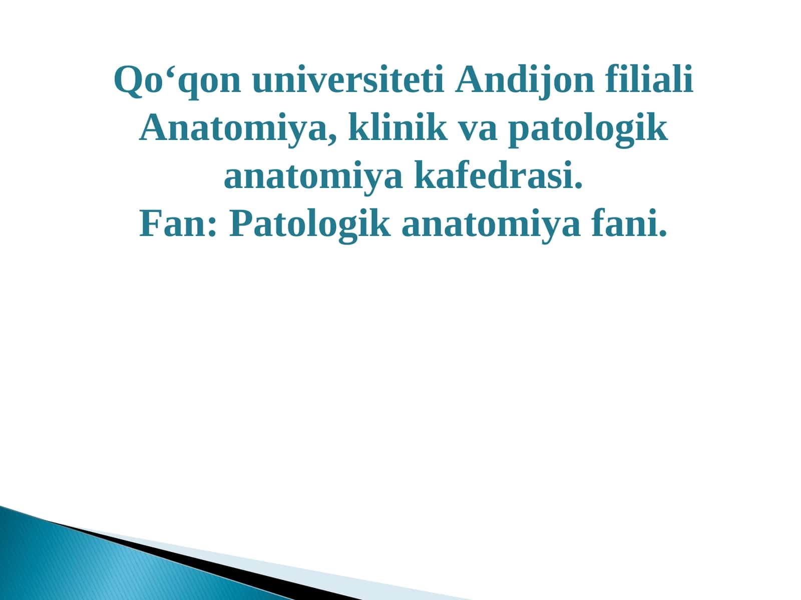 Patologik anatomiya fani 1