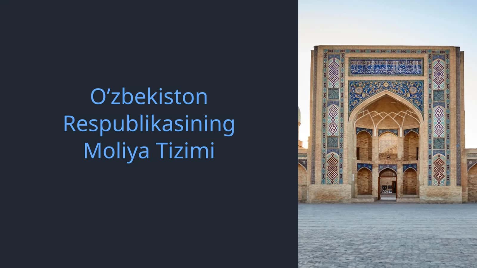O‘zbekiston Respublikasining Moliya Tizimi 1