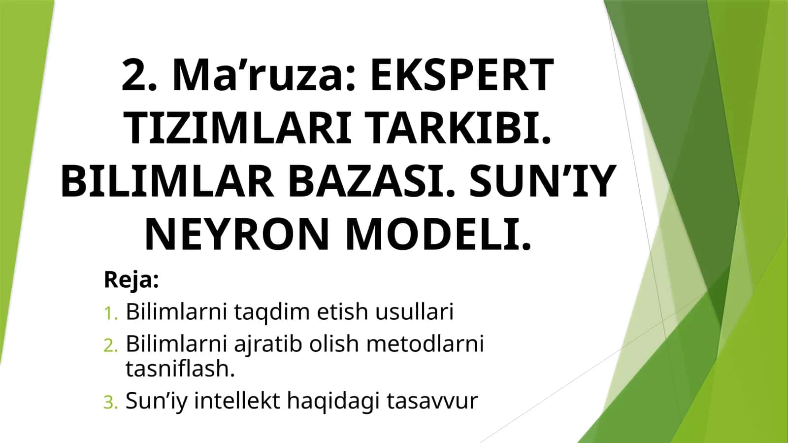 EKSPERT TIZIMLARI TARKIBI 1