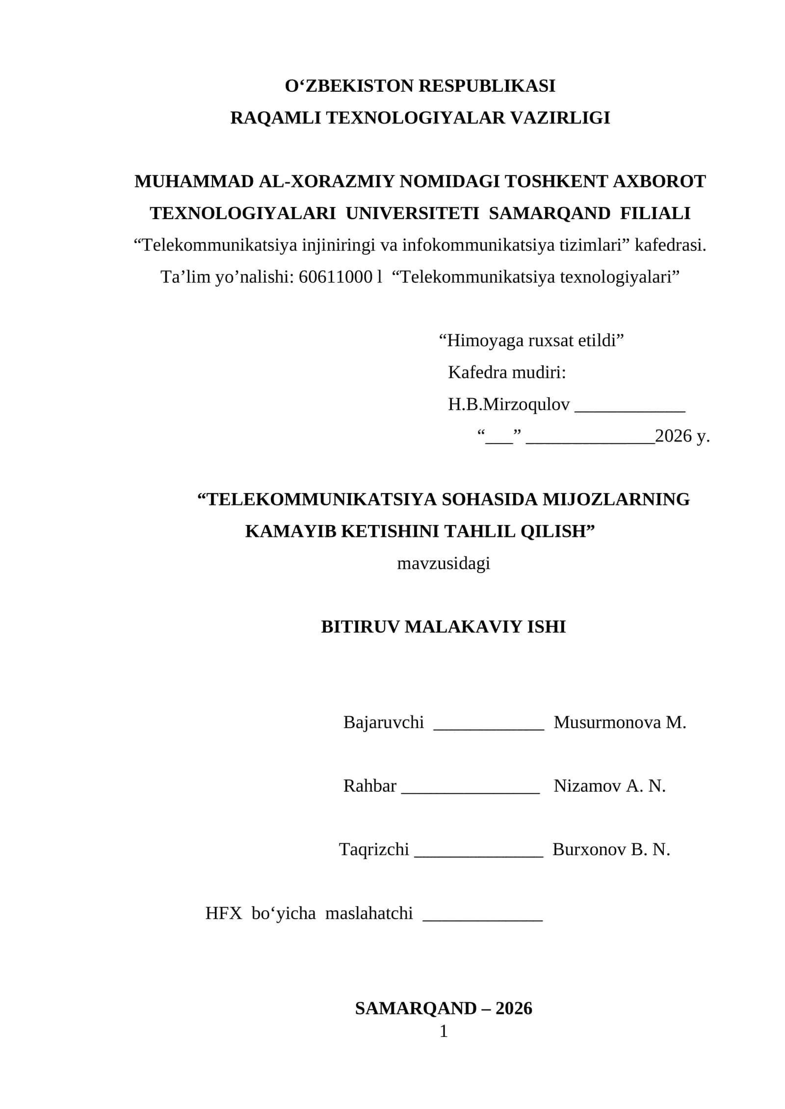 TELEKOMMUNIKATSIYA SOHASIDA MIJOZLARNING KAMAYIB KETISHINI TAHLIL QILISH 1
