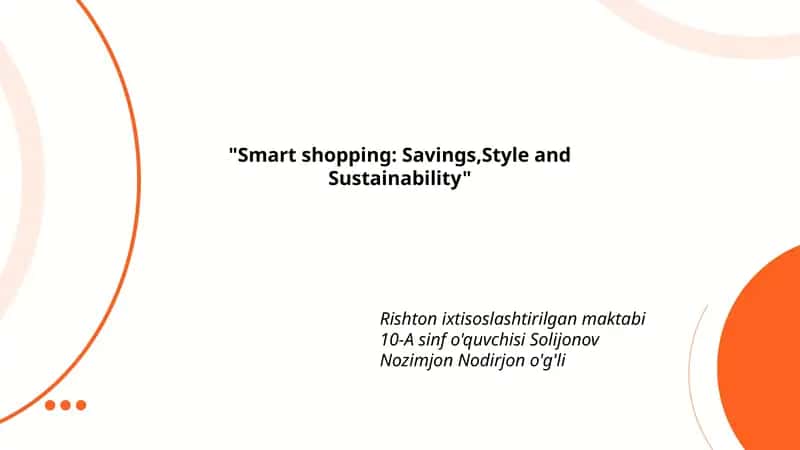 Smart shopping: Savings,Style and Sustainability 1