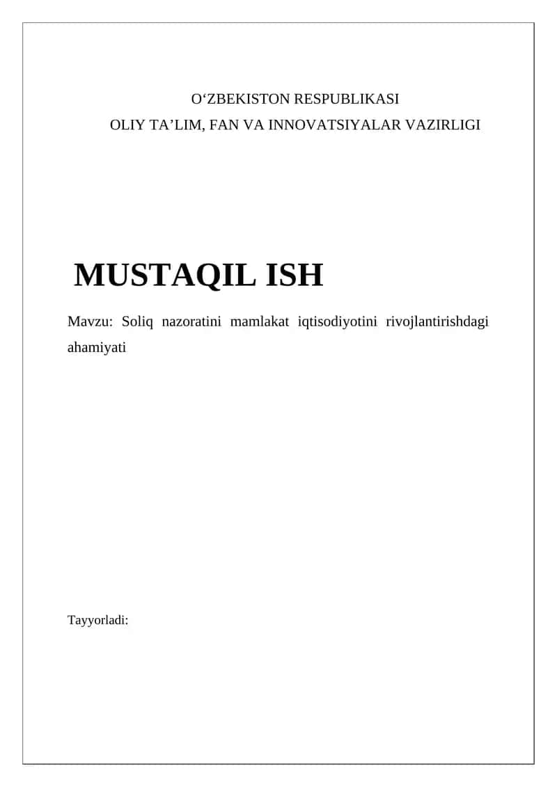 Soliq nazorati 1
