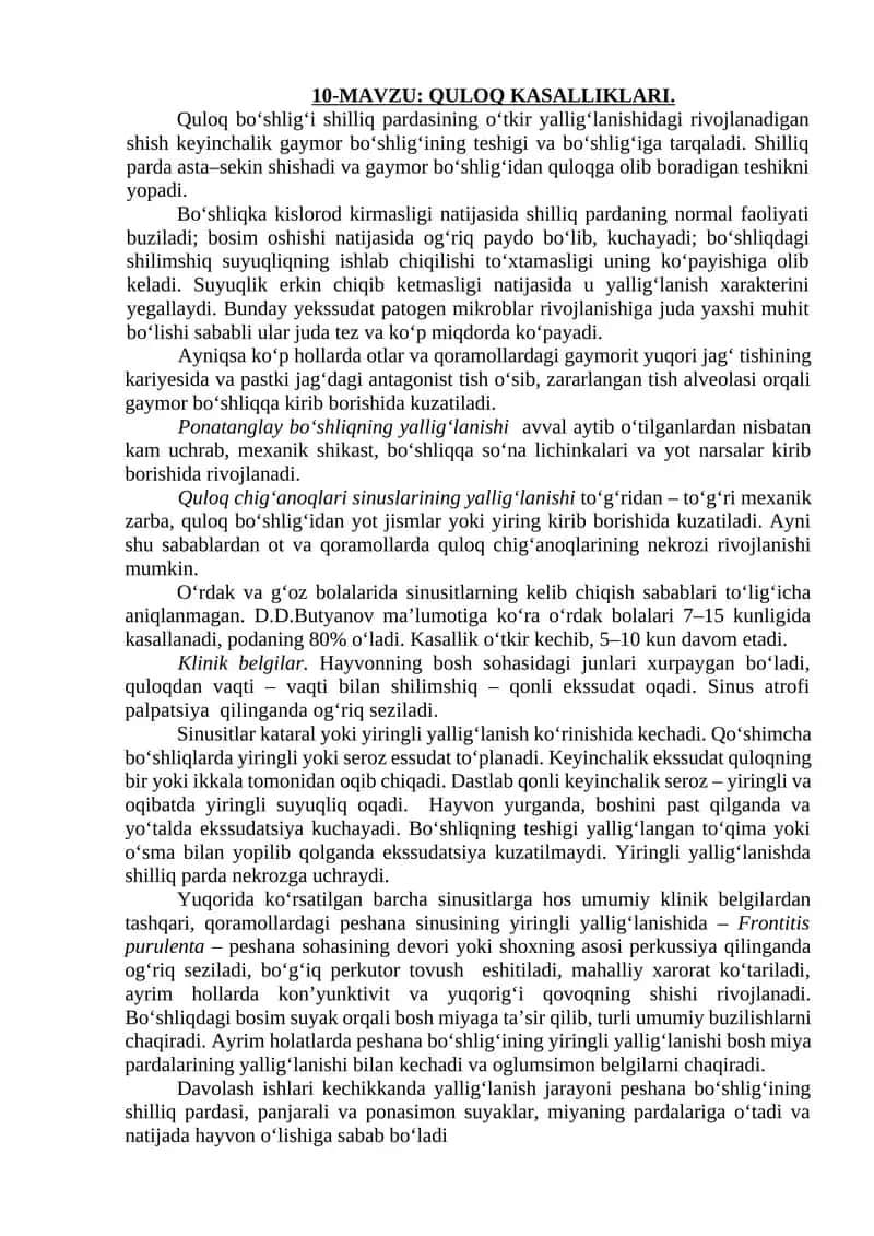 Quloq Kasalliklari 1