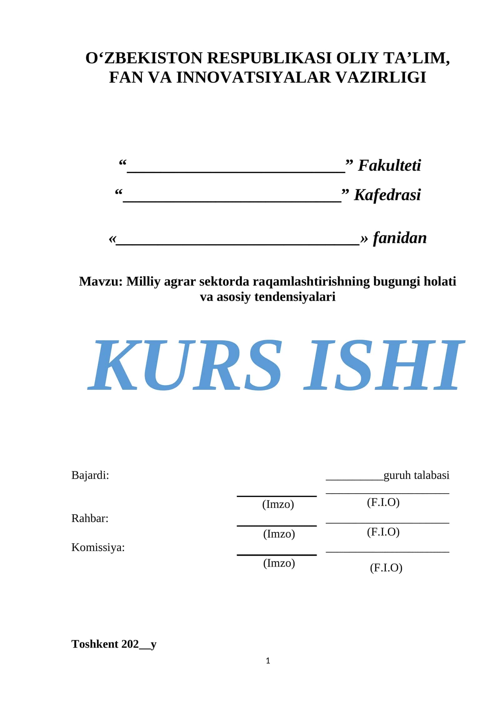 Milliy agrar sektorda raqamlashtirishning bugungi holati va asosiy tendensiyalari 1