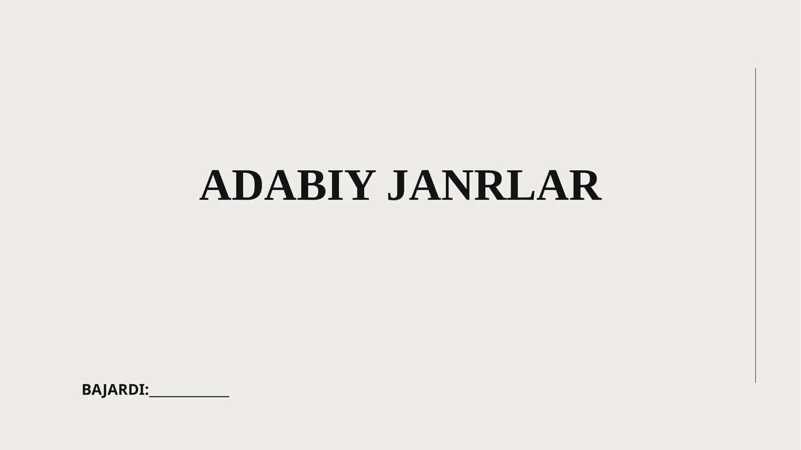ADABIY JANRLAR 1