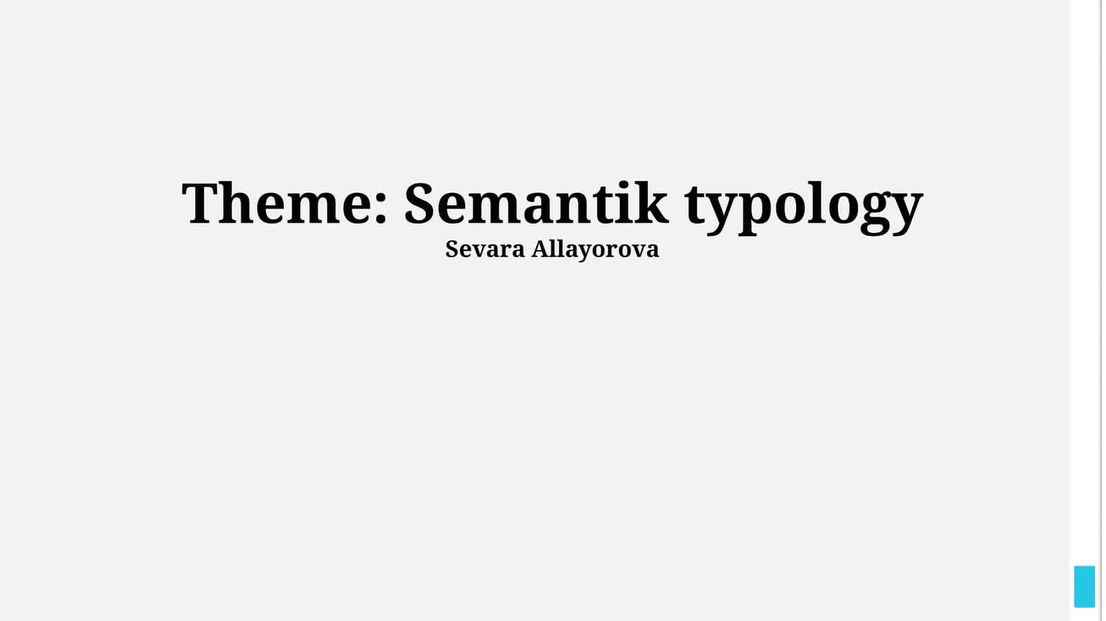 Semantik typology 1
