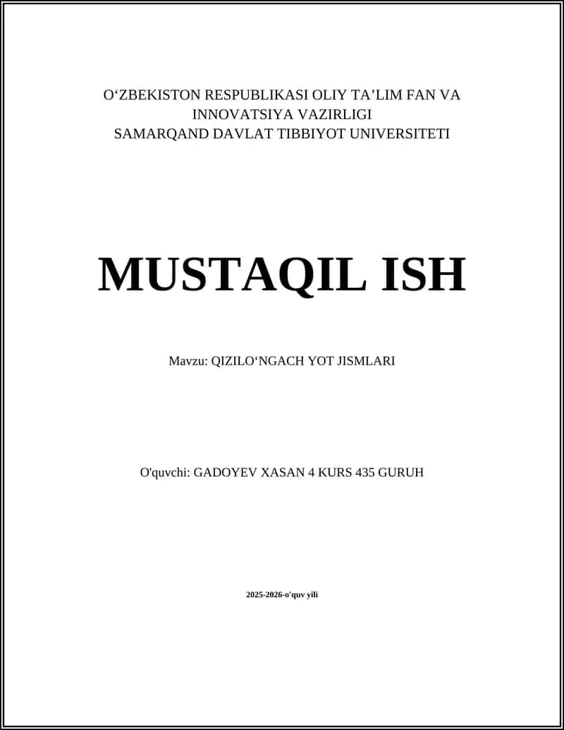 QIZILOʻNGACH YOT JISMLARI 1