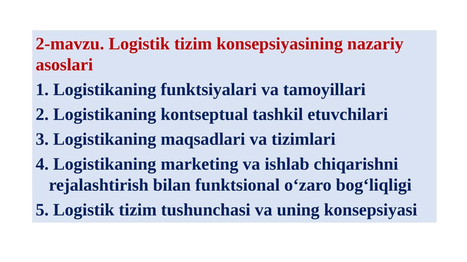 Logistiktizimkonsepsiyasiningnazariyasoslari 1