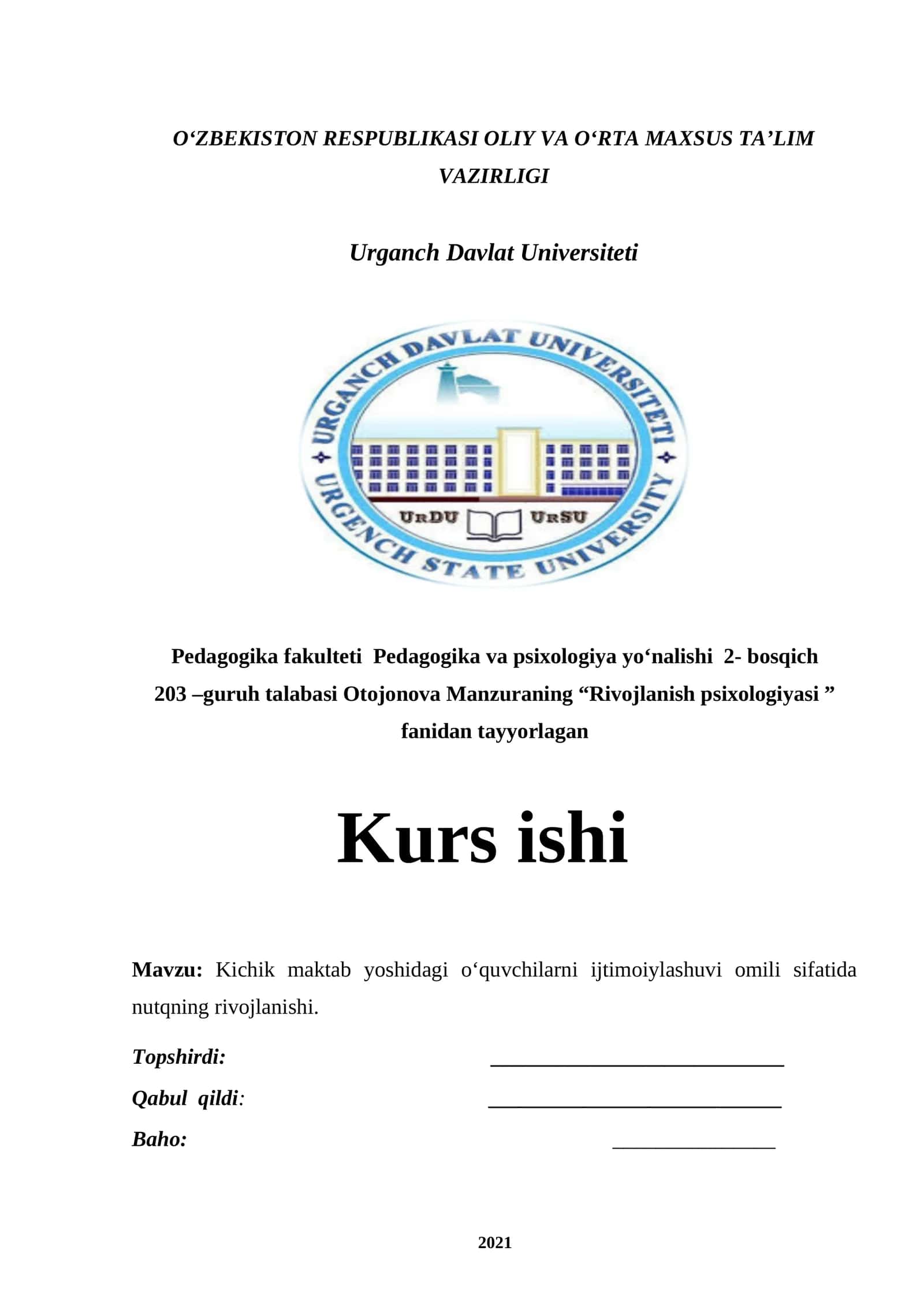 Rivojlanish psixologiyasi 1