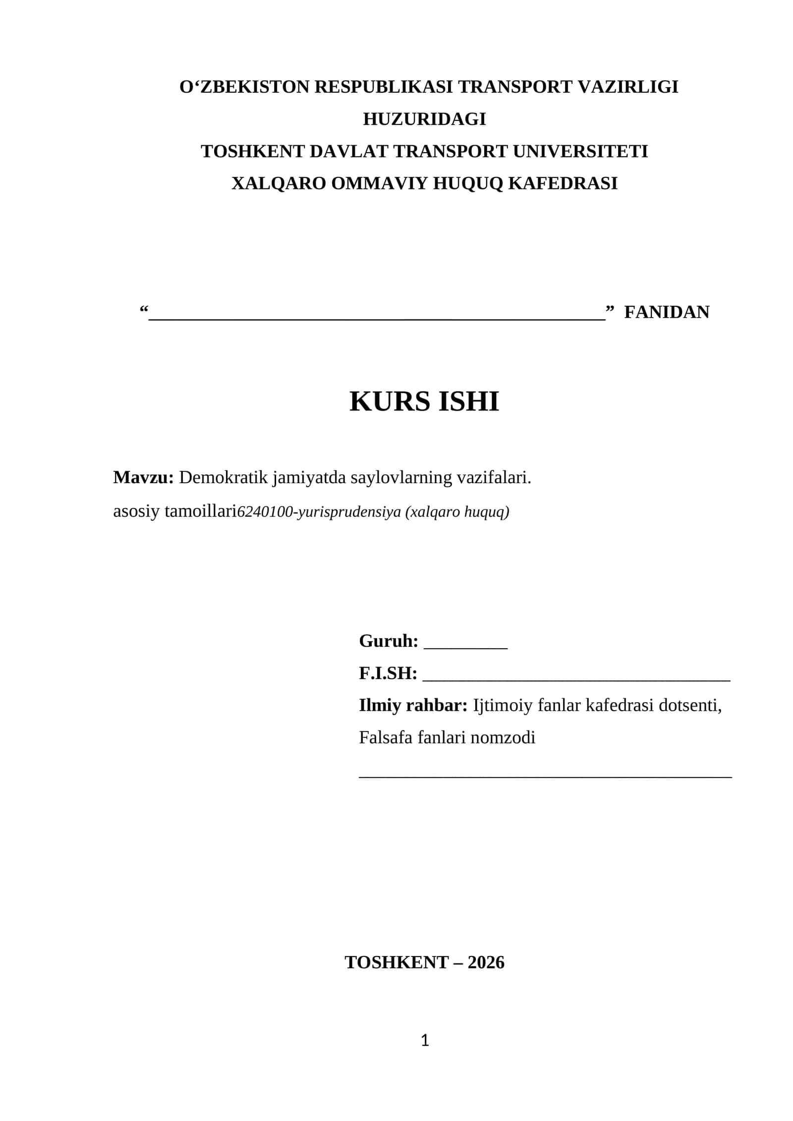 Demokratik jamiyatdagi saylovlarning vazifalari 1