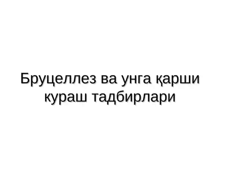Бруцеллез ва унгақарши кураш тадбирлари