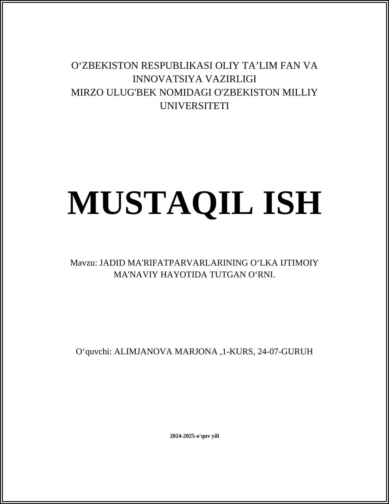 Rus ta'siridagi ma'rifatparvarlik 1