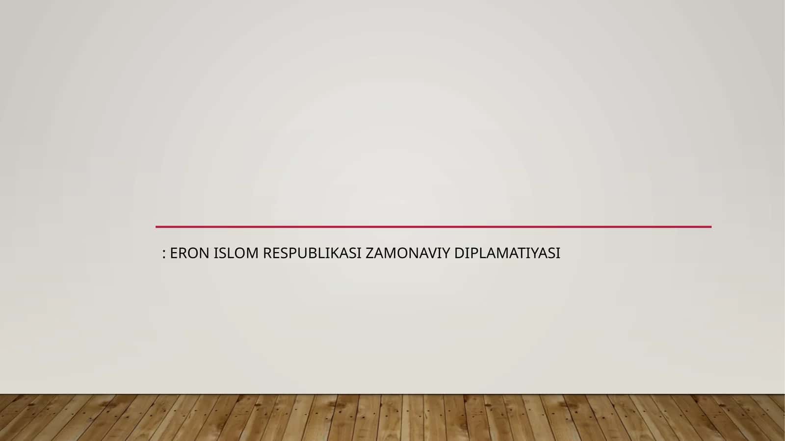 Eron Islom Respublikasi zamonaviy diplomatiyasi 1