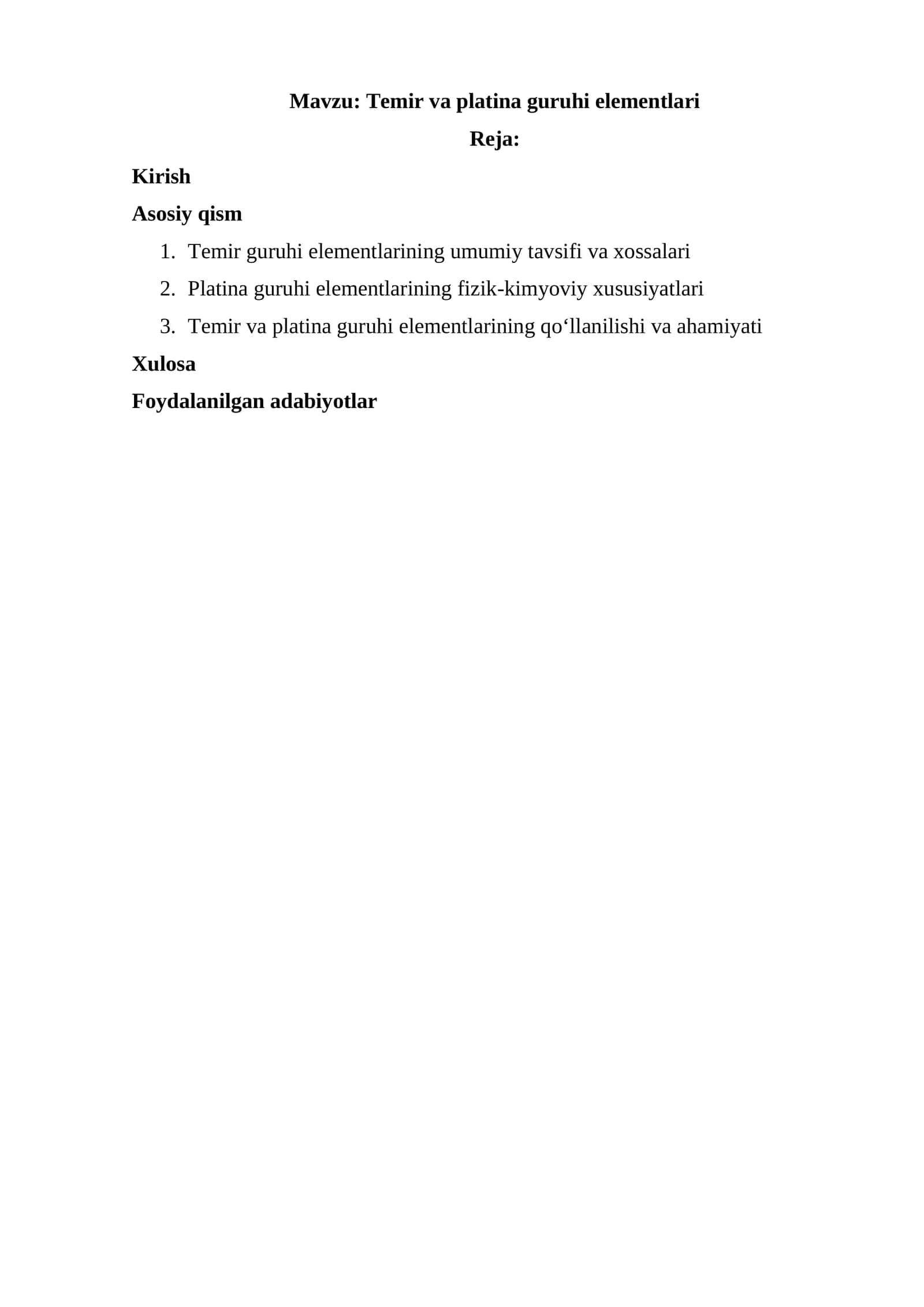 Temir va platina guruhi elementlari 1