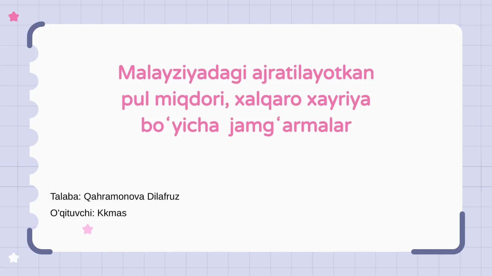 Malayziyadagi ajratilayotkan pul miqdori 1