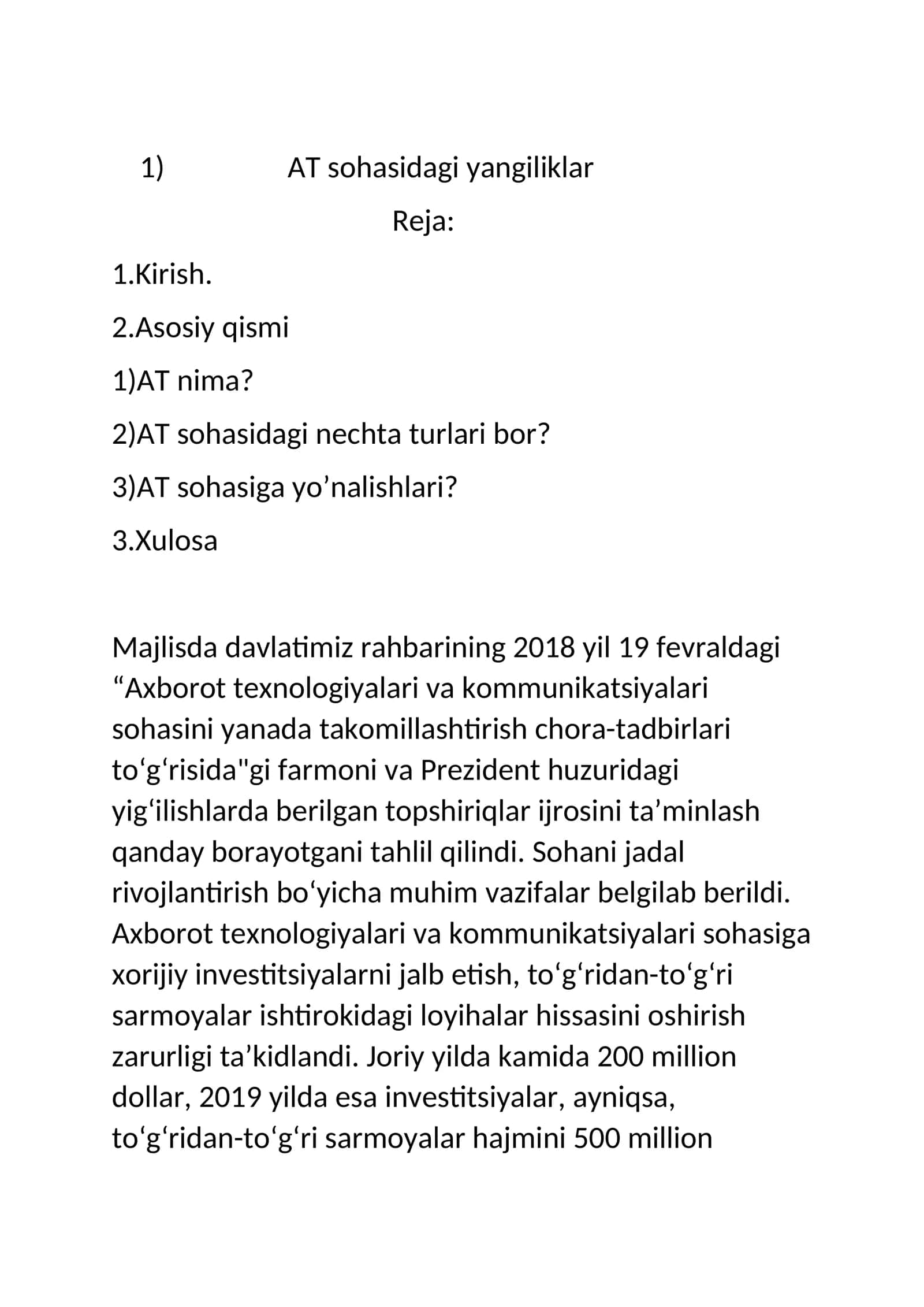 AT sohasidagi yangiliklar 1