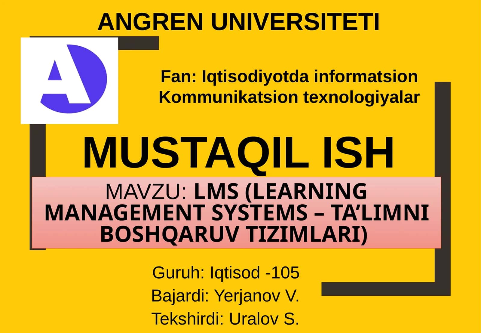 LMS (learning management systems – ta’limniboshqaruvtizimlari) 1