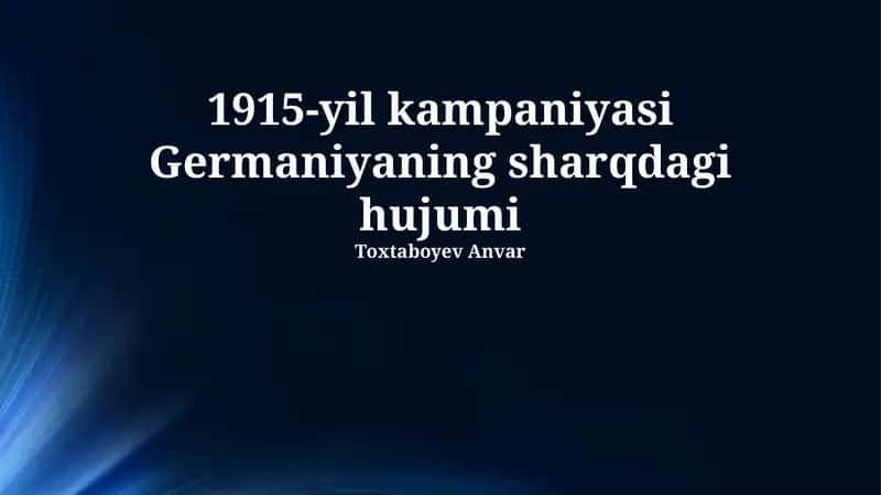 1915-yil kampaniyasi Germaniyaning sharqdagi hujumi 1