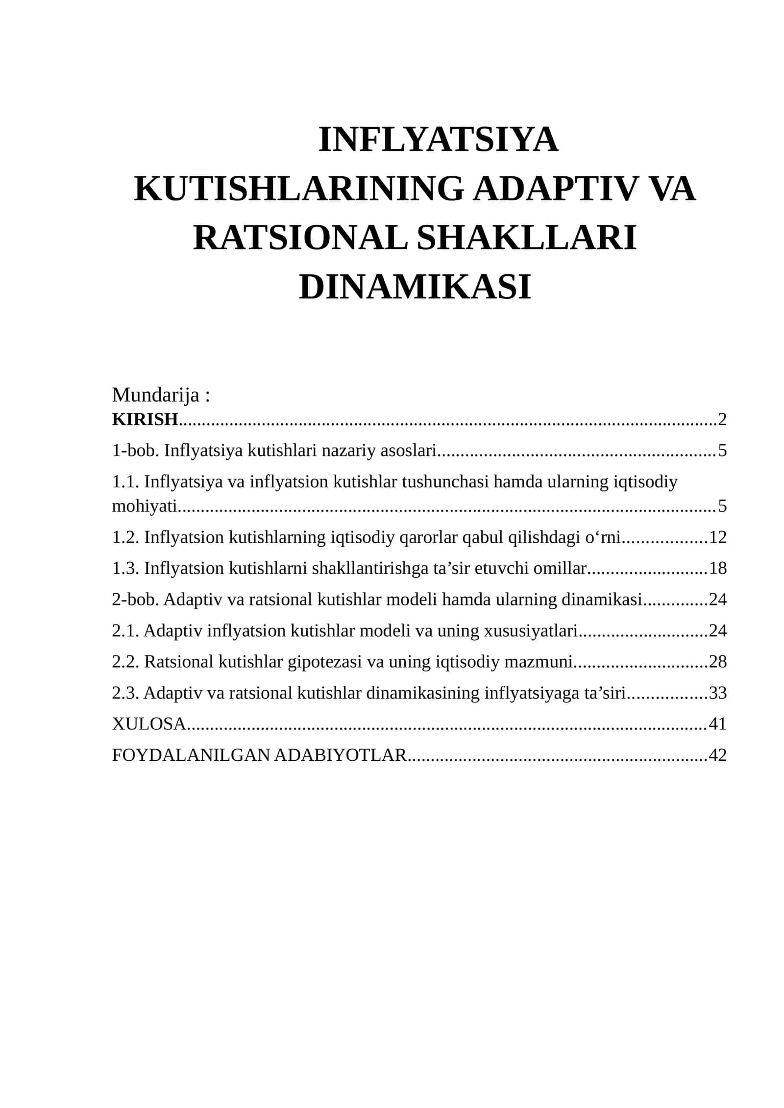 INFLEYATSIYA KUTISHLARINING ADAPTIV VA RATSIONAL SHAKLLARI DINAMIKASI 1