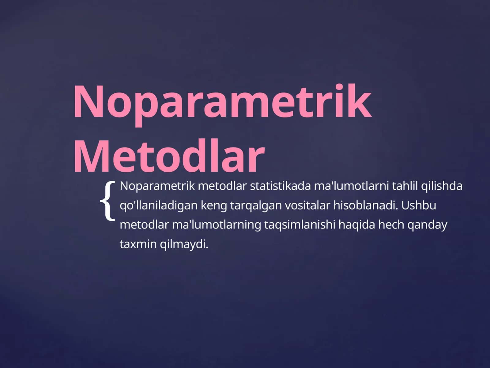 Noparametrik Metodlar 1