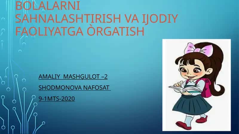 TEATR–SAHNALASHTIRISH FAOLIYATING SHAKLLARI VA TAMOILLARI 1