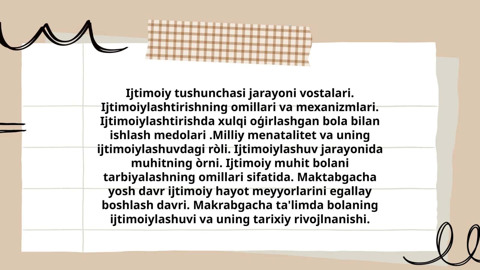 Ijtimoiy tushunchasi jarayoni vostalari 1